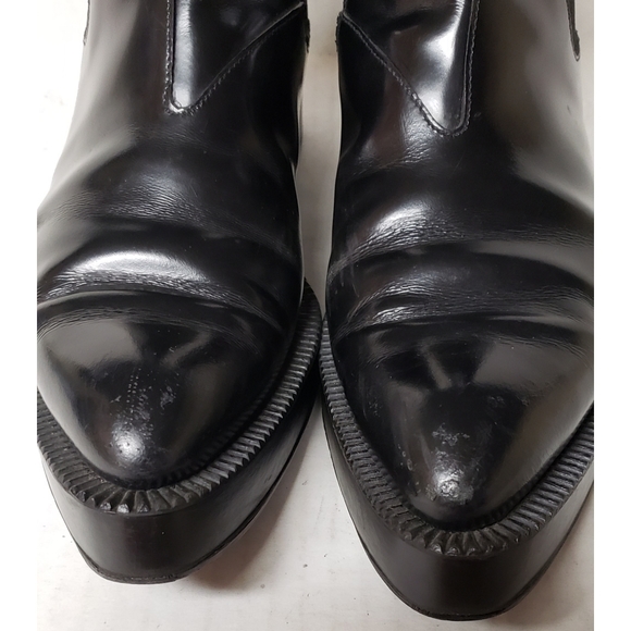 PRADA - Chelsea Black Leather Ankle Boots - Picture 7 of 7